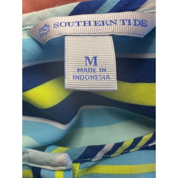 Southern Tide Striped Tank T-Shirt Dress With Fringe Size Medium - Picture 4 of 6